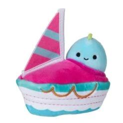 Squishville S5 Plysjbamse M/kjøretøy 5cm - Riff M/ Seilbåt