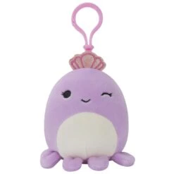 Squishmallows Nøkkelring Plysjbamse 9cm - Den Lilla Blekkspruten Violet