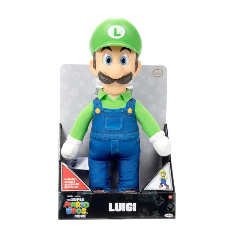 Nintendo Super Mario Movie Plysjbamse 38cm - Luigi 5 Nintendo Super Mario Movie Plysjbamse 38cm - Luigi - Bilde 3